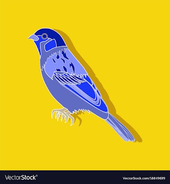 Sparrow paper sticker on stylish background vector image