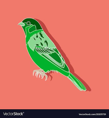 Sparrow paper sticker on stylish background vector image