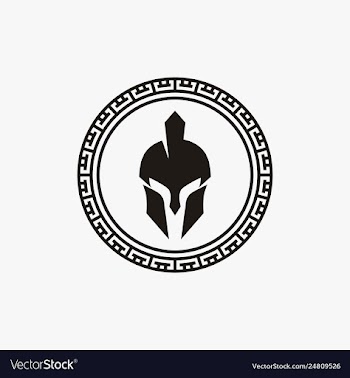 Spartan greek coin logo design vector image
