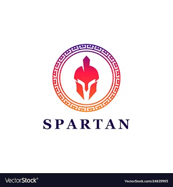Spartan greek coin logo design1 vector image