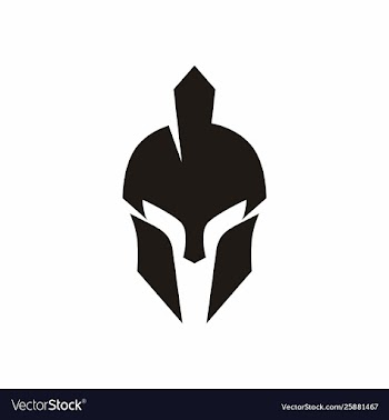 Spartan helmet logo design vector image