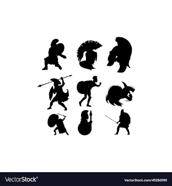 spartan set icon silhouette design