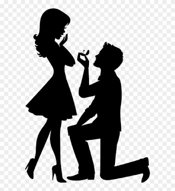 Speak Without Words - Silhouette Of Man Proposing To Woman