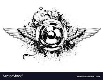 Speaker with wings vector image