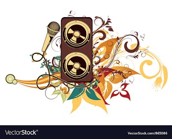 Speakers with floral vector image
