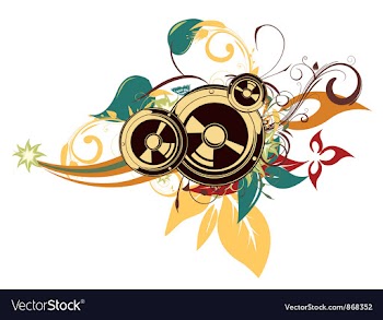 Speakers with floral vector image