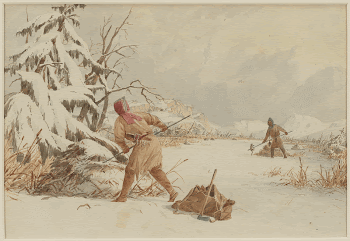 Spearing Muskrats in Winter. Original | Free Photo - rawpixel