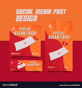 special asian food menu or social media food post