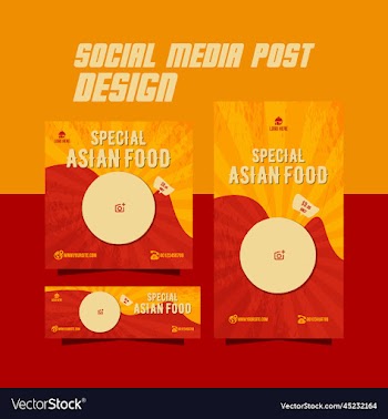 special asian food or restaurant food menu flyer