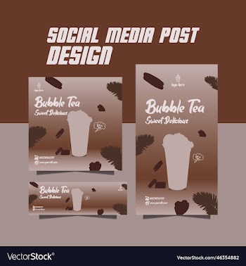 special bubble tea flyer or social media drink
