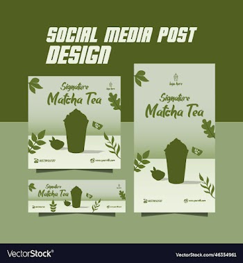 special matcha tea flyer or bubble tea flyer