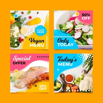 Special vegan menu social media post Free Vector