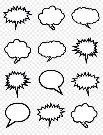 Speech balloon Black and white Line art Thought - COMIC BUBBLE 