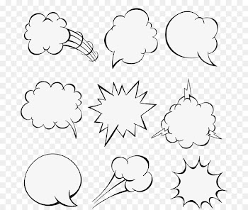 Speech balloon Comics - Comic style bubbles language 