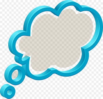 Speech balloon Drawing - 3D stereoscopic blue clouds Dialog 