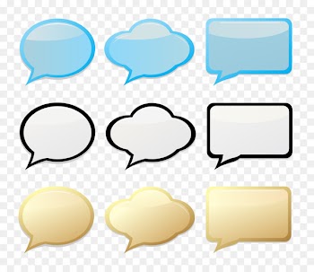 Speech balloon Illustration - Hand painted bubbles 