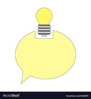 Speech bubble and lamp idea doodle cute miniature vector image
