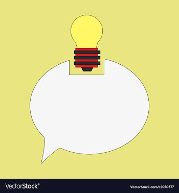 Speech bubble and lamp idea doodle cute miniature vector image