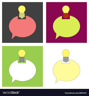 Speech bubble and lamp idea doodle cute miniature vector image