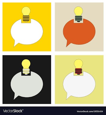 Speech bubble and lamp idea doodle cute miniature vector image
