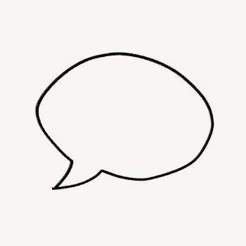 Speech bubble doodle clipart, copy | Free PSD - rawpixel