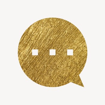 Speech bubble gold icon, glittery | Free Icons - rawpixel