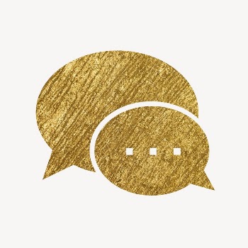 Speech bubble gold icon, glittery | Free Icons - rawpixel