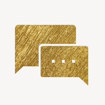 Speech bubble gold icon, glittery | Free Icons - rawpixel
