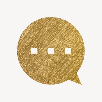 Speech bubble gold icon, glittery | Free Icons - rawpixel