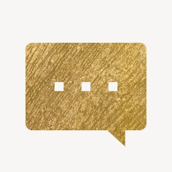 Speech bubble gold icon, glittery | Free Icons - rawpixel