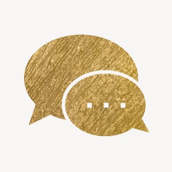 Speech bubble gold icon, glittery | Free Icons - rawpixel