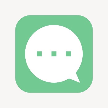 Speech bubble icon, flat square | Free Icons - rawpixel