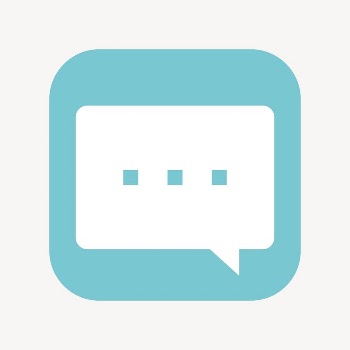 Speech bubble icon, flat square | Free Icons - rawpixel
