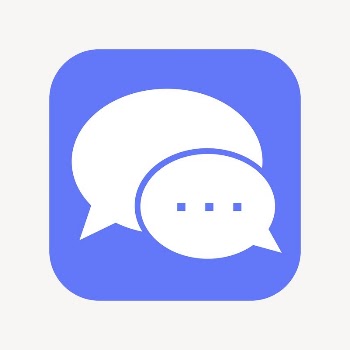 Speech bubble icon, flat square | Free Icons - rawpixel