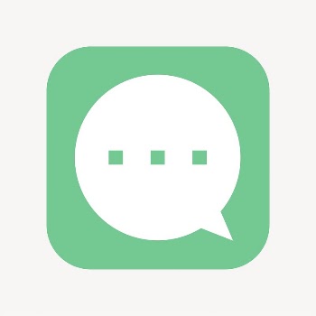 Speech bubble icon, flat square | Free Icons - rawpixel