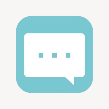Speech bubble icon, flat square | Free Icons - rawpixel