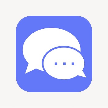 Speech bubble icon, flat square | Free Icons - rawpixel