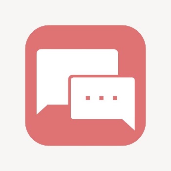 Speech bubble icon, flat square | Free Icons - rawpixel