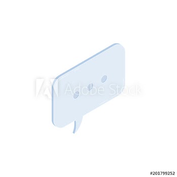 Speech bubble isometric icon isolated on white background
