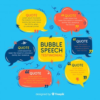 Speech bubble testimonial Free Vector