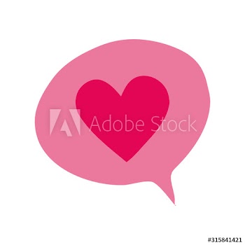 speech bubble with heart love