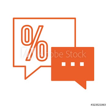 speech bubble with percent symbol