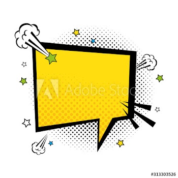 speech bubble yellow color pop art style design