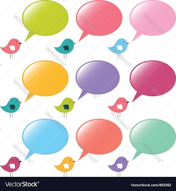  					Speech bubbles and birds set vector image														