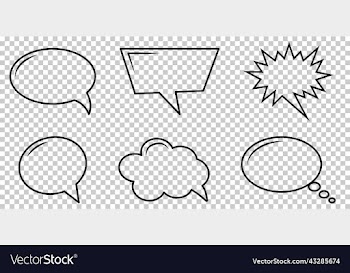 speech bubbles icon set doodles modern style
