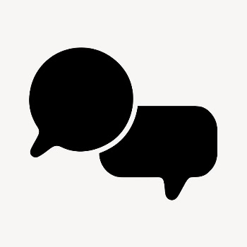 Speech bubbles logo element, black | Free Photo - rawpixel