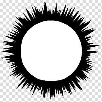 Speech bubbles  , round black burst frame transparent background PNG clipart