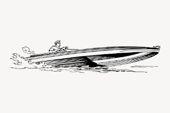 Speedboat clipart, vintage vehicle illustration | Free Vector - rawpixel