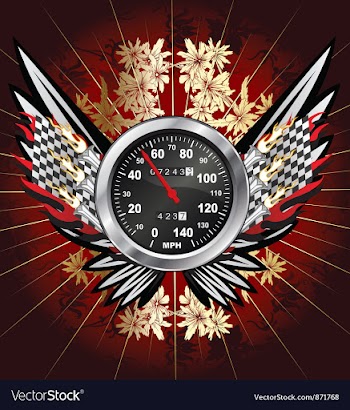 Speedometer with floral vector image