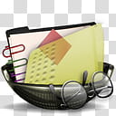 Sphere   , black framed eyeglasses and folders icon transparent background PNG clipart